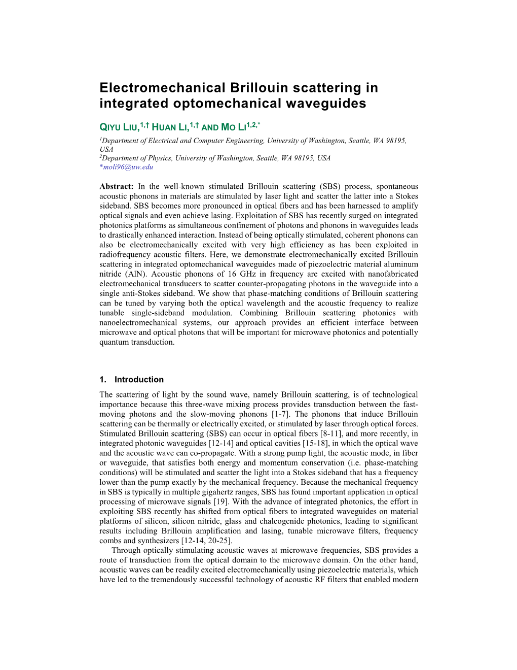 Electromechanical Brillouin Scattering in Integrated Optomechanical Waveguides