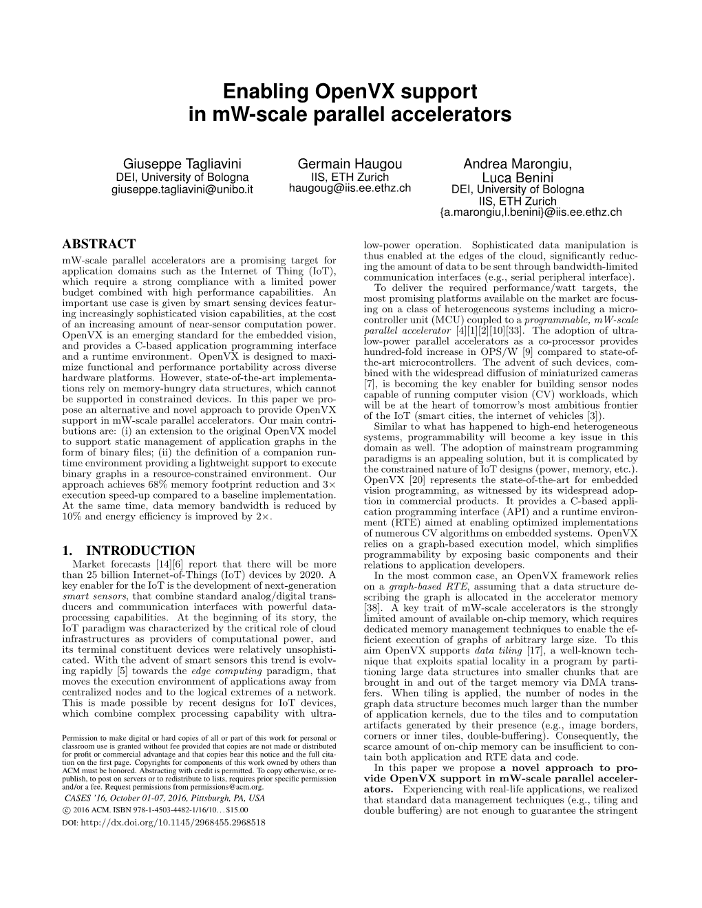 Enabling Openvx Support in Mw-Scale Parallel Accelerators