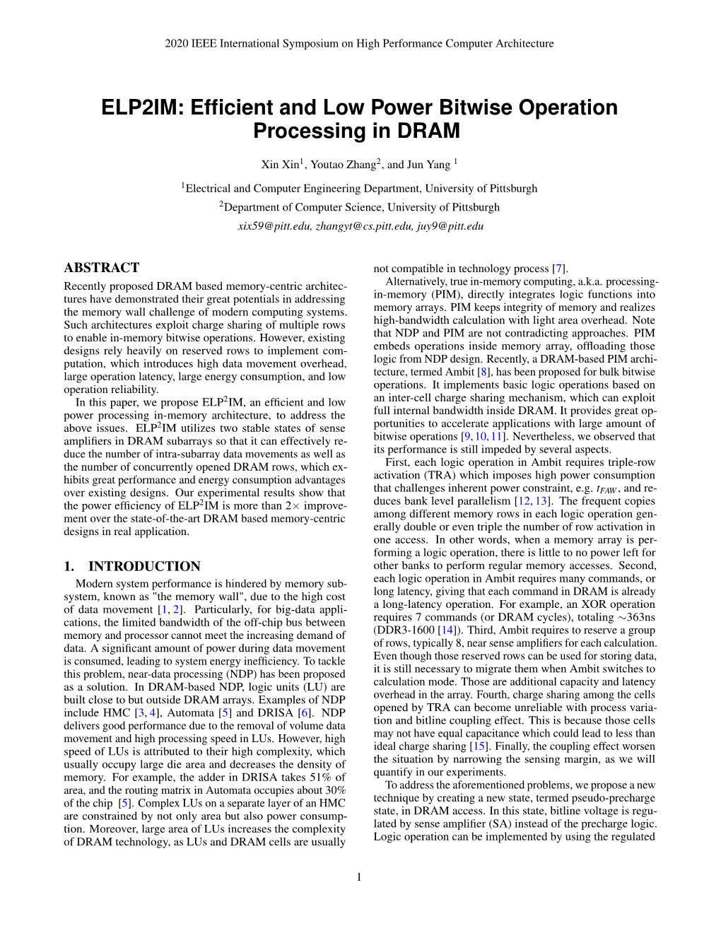 Efficient and Low Power Bitwise Operation Processing in DRAM