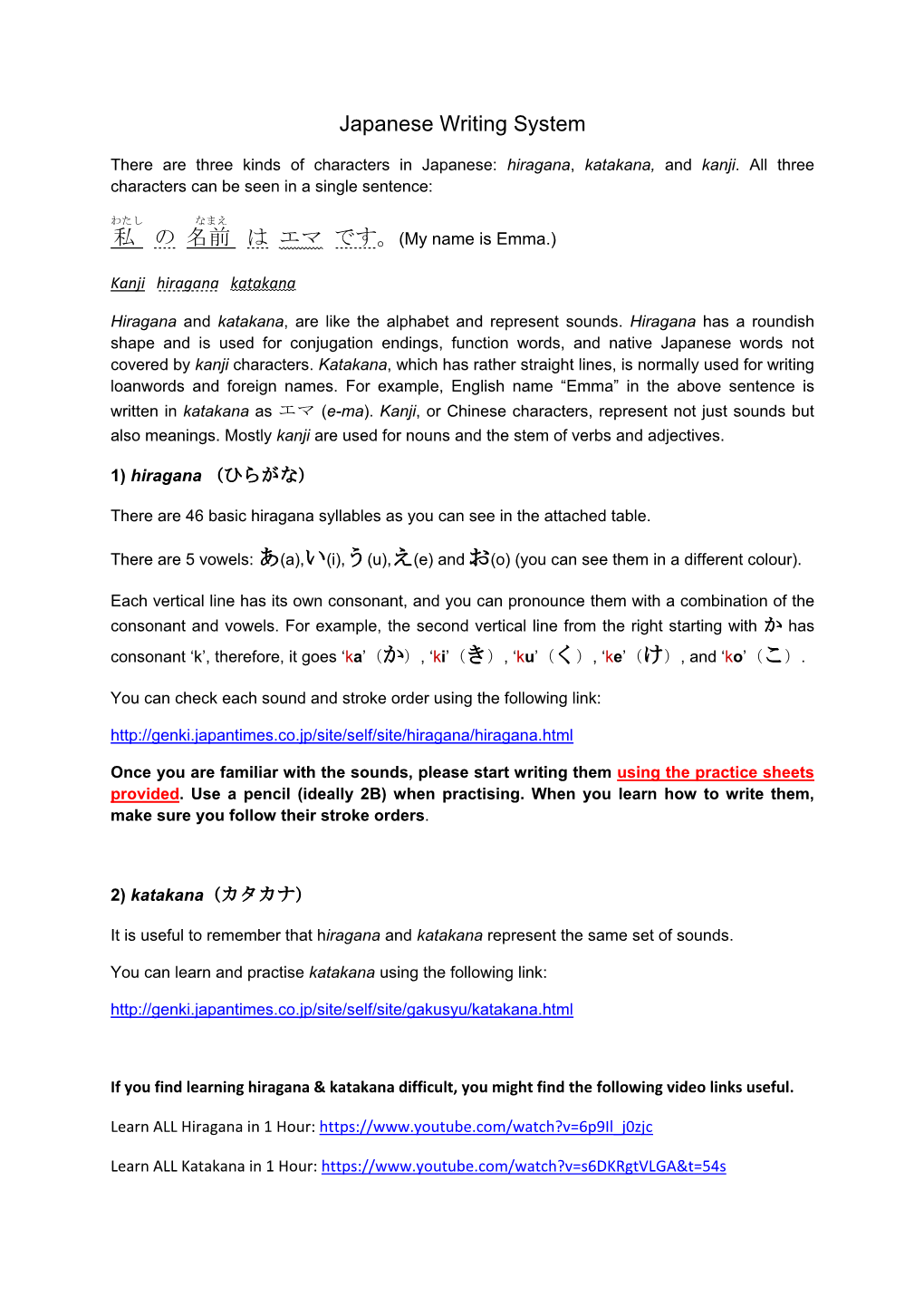 Japanese Writing System