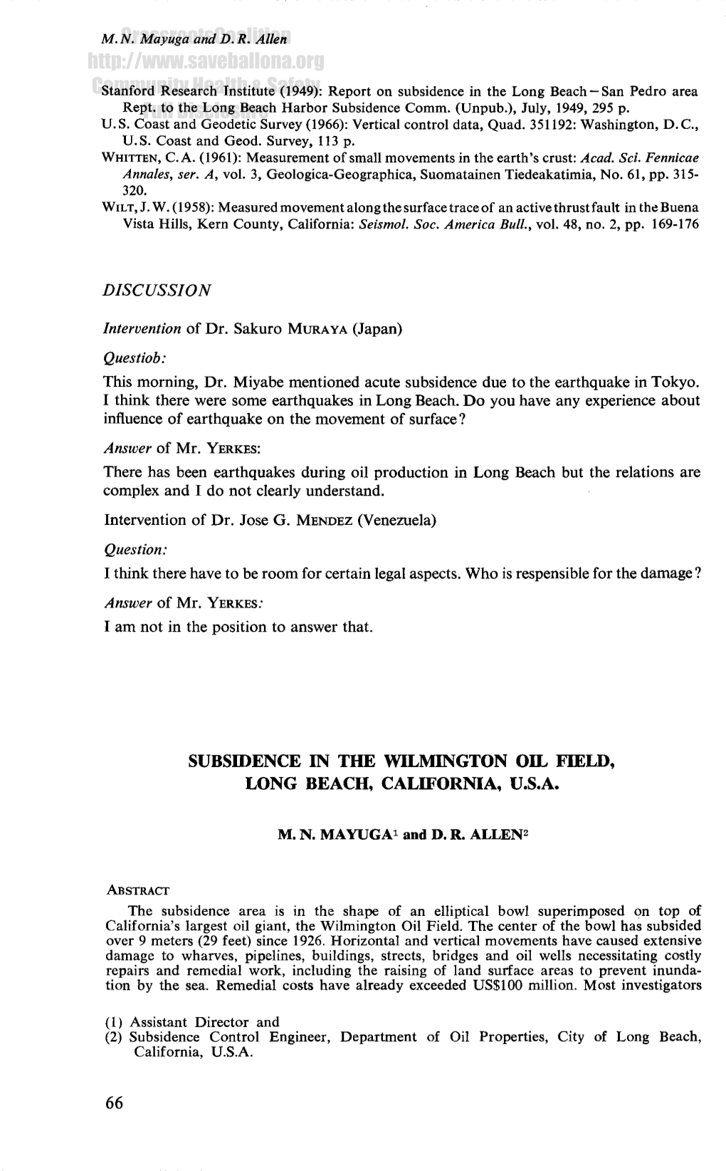 Symposium on Land Subsidence; Land Subsidence: Proceedings Of