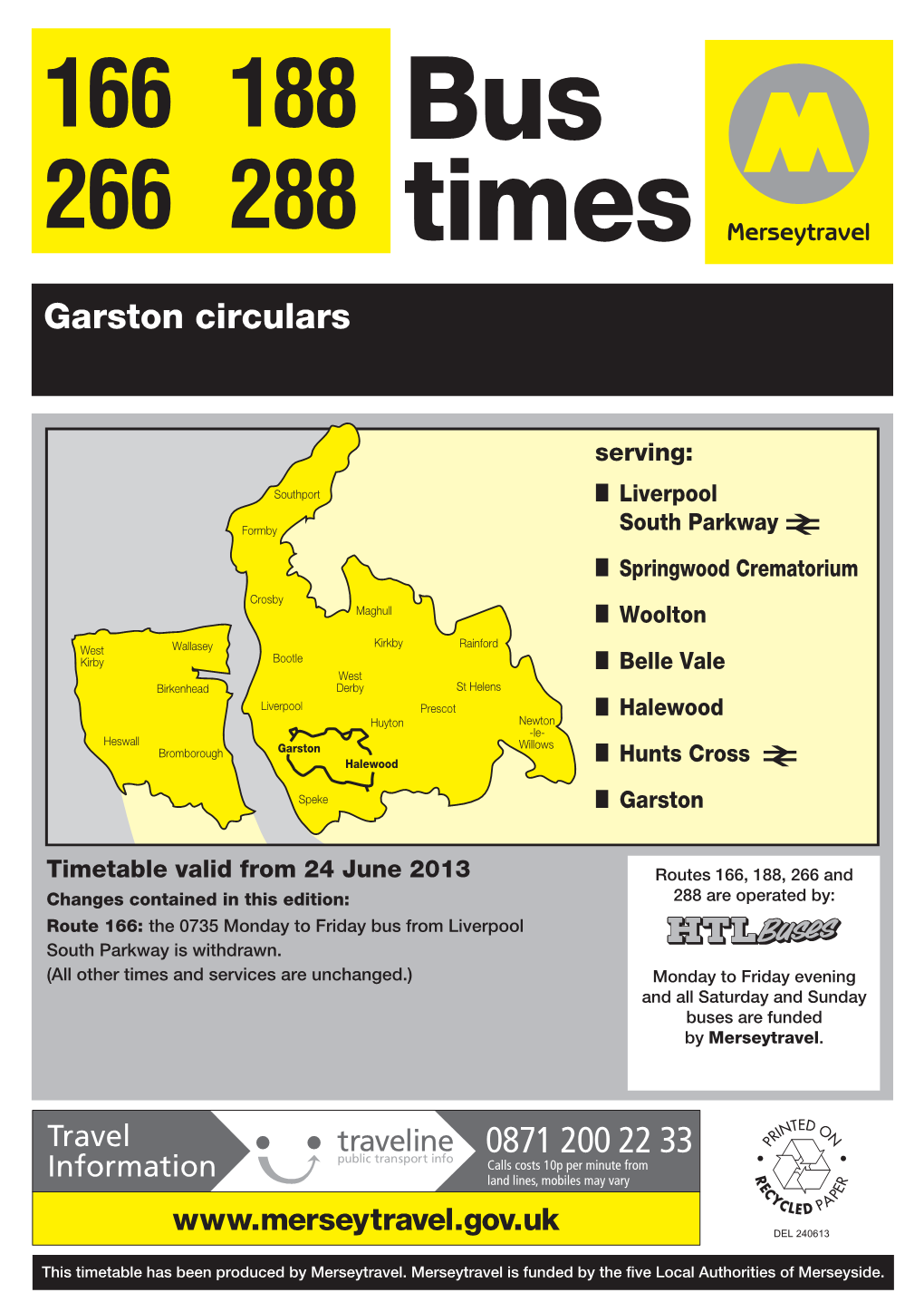 166 Garston Circular Merseytravel Bus Service