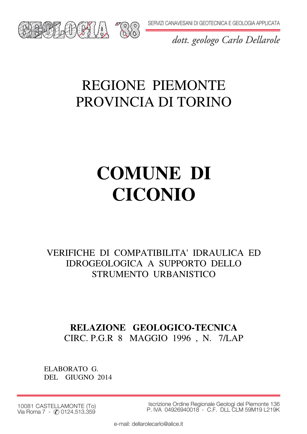 Relazione Geologico-Tecnica Circ