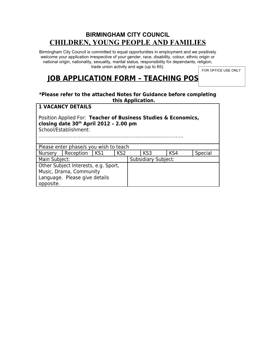 Birmingham City Council s2