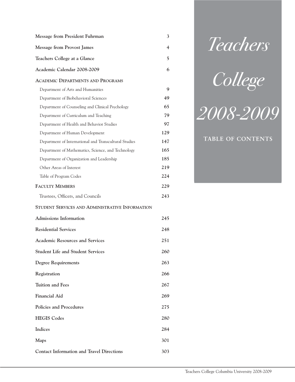 Academic Catalog 2008-2009