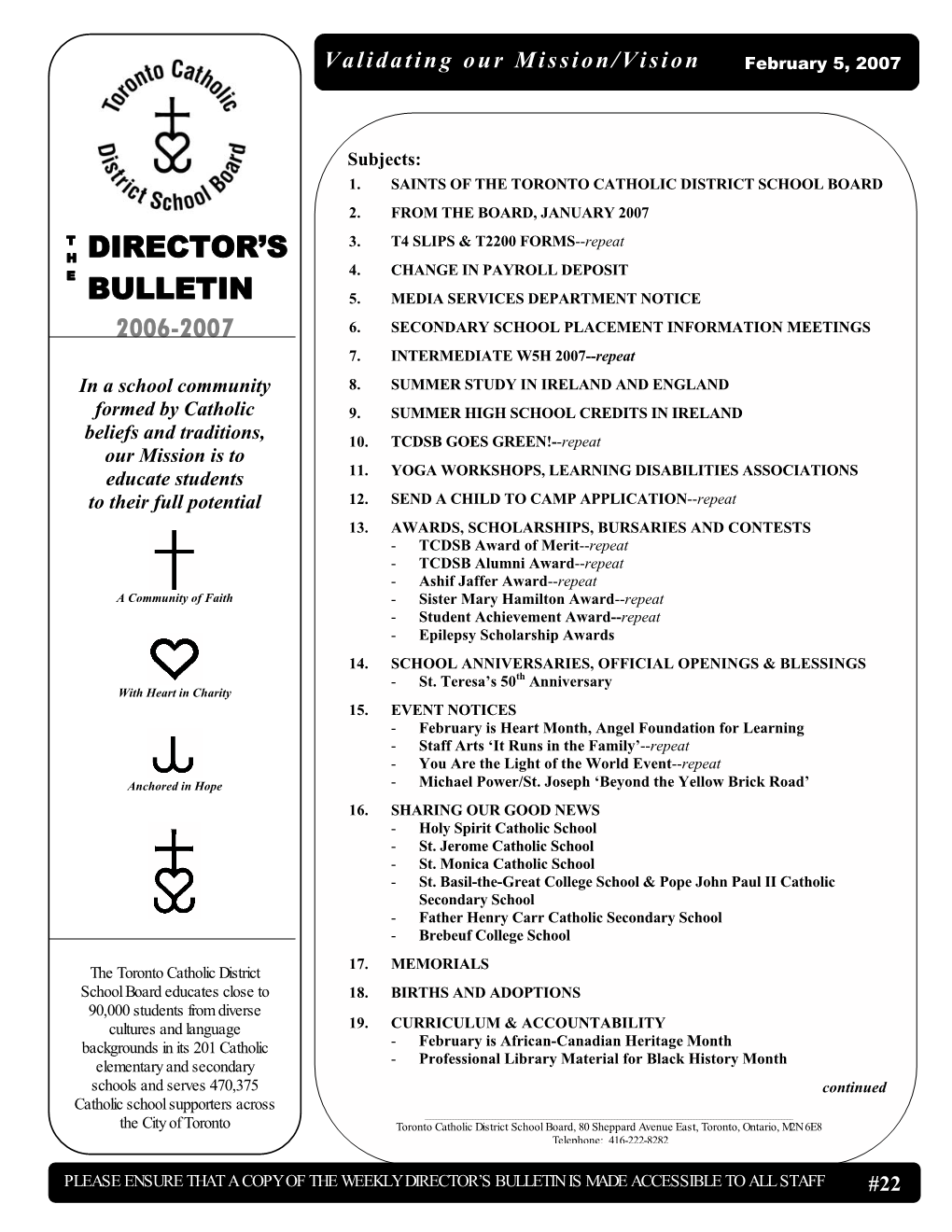 Director's Bulletin