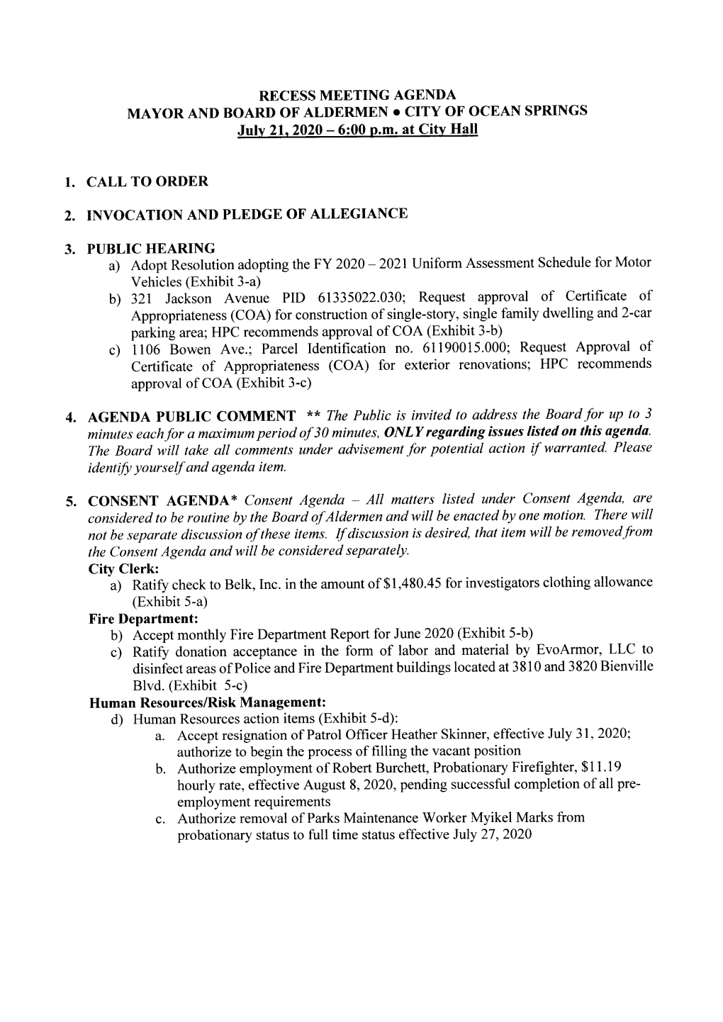 Parking Area; HPC Recommends Approval of COA (Exhibit 3- B) C) 1106 Bowen Ave.; Parcel Identification No