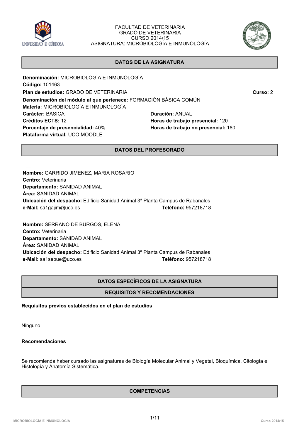 Microbiología E Inmunología Datos De La