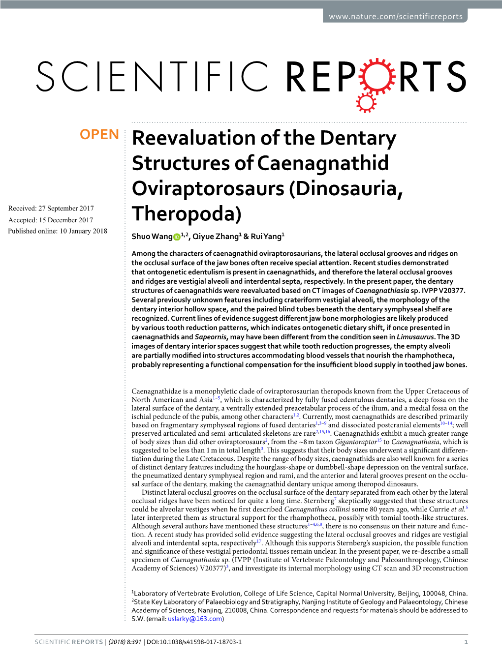 Reevaluation of the Dentary Structures Of