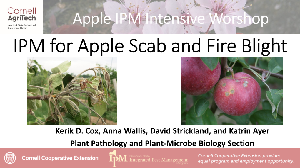 IPM for Apple Scab and Fire Blight
