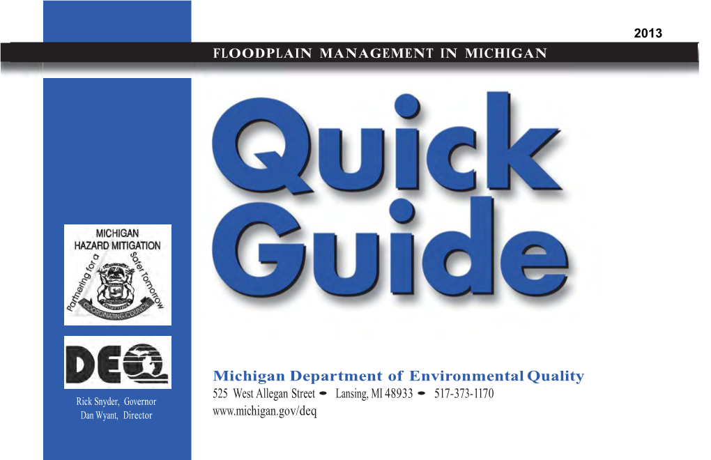 Michigan's Quick Guide: Floodplain & NFIP Information