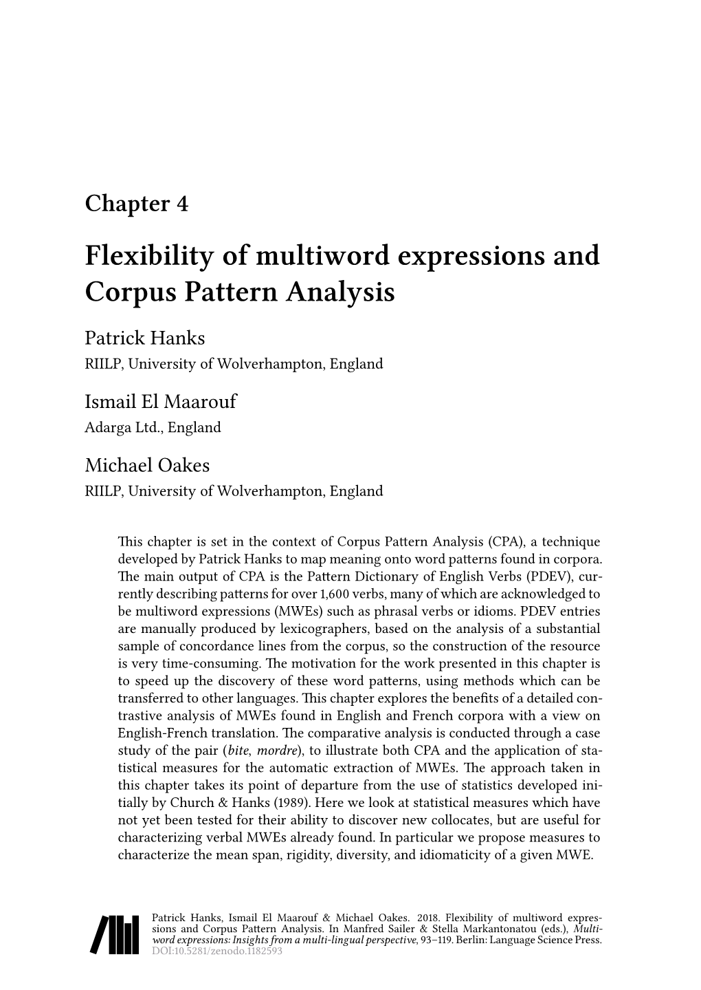 Flexibility of Multiword Expressions and Corpus Pattern Analysis