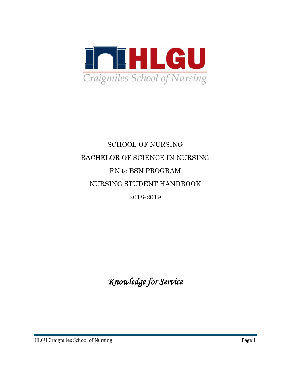 RN-BSN Student Handbook 2018-19