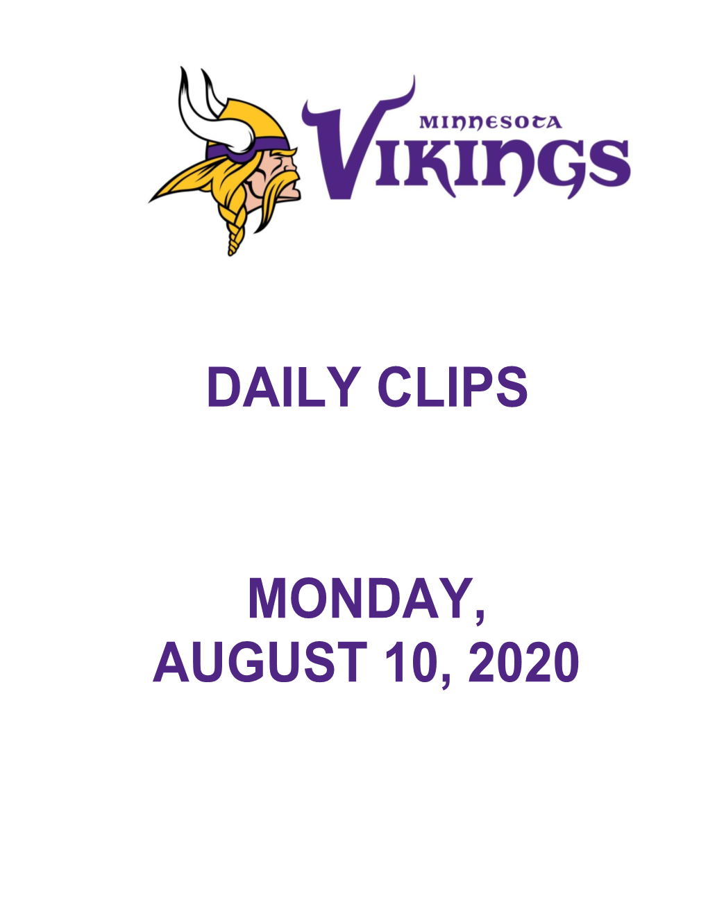 Daily Clips Monday, August 10, 2020