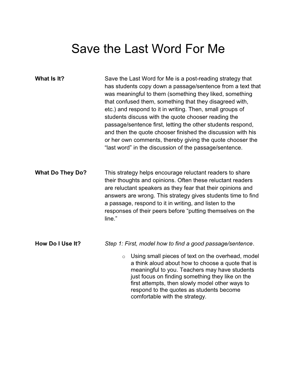 Save the Last Word for Me