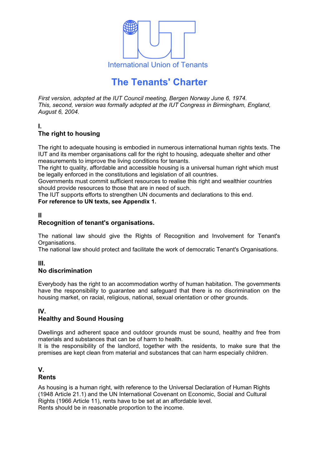 The Tenants' Charter