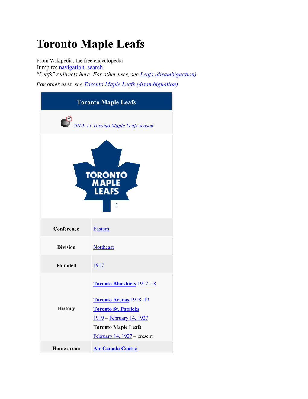 Toronto Maple Leafs