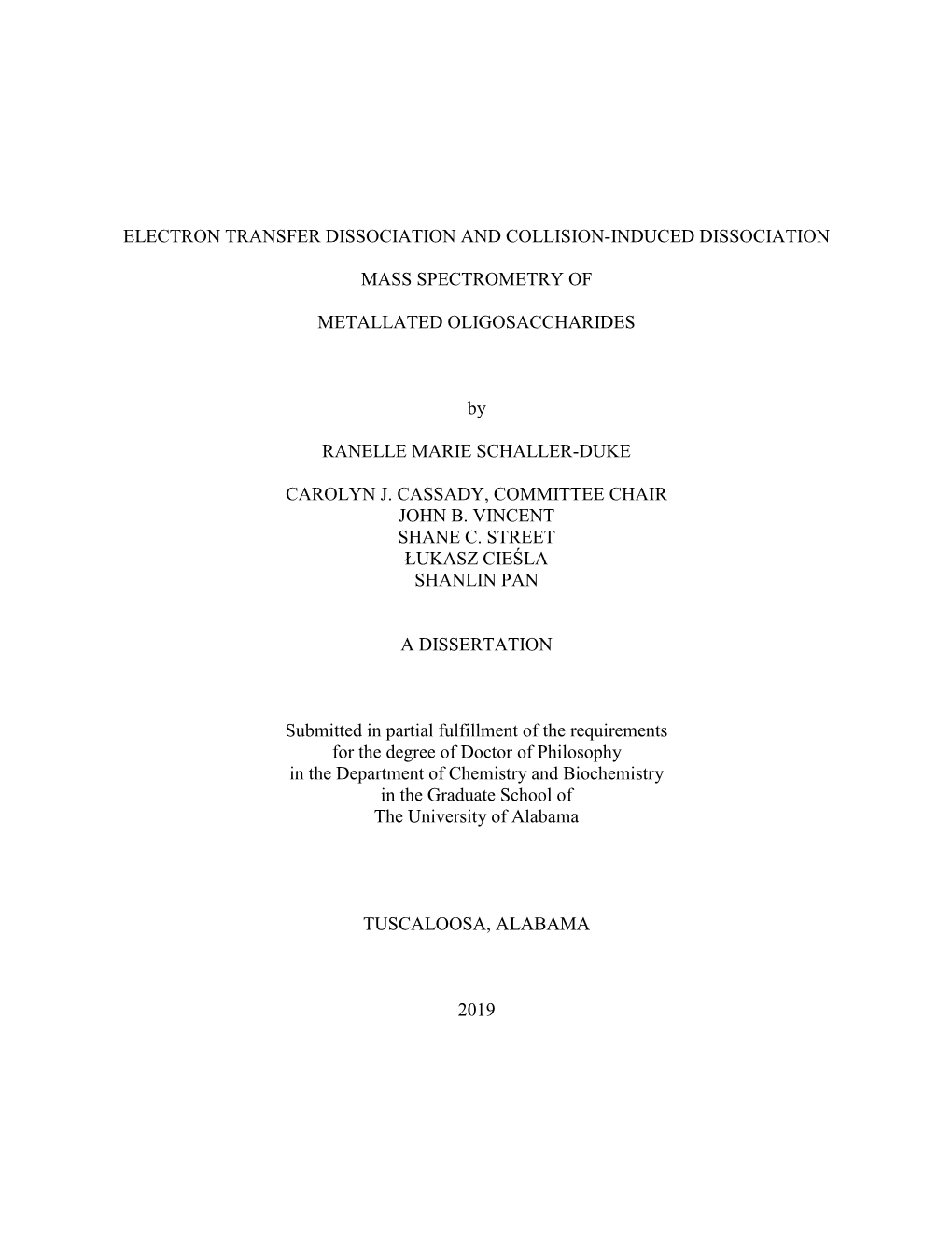 Electron Transfer Dissociation and Collision-Induced Dissociation