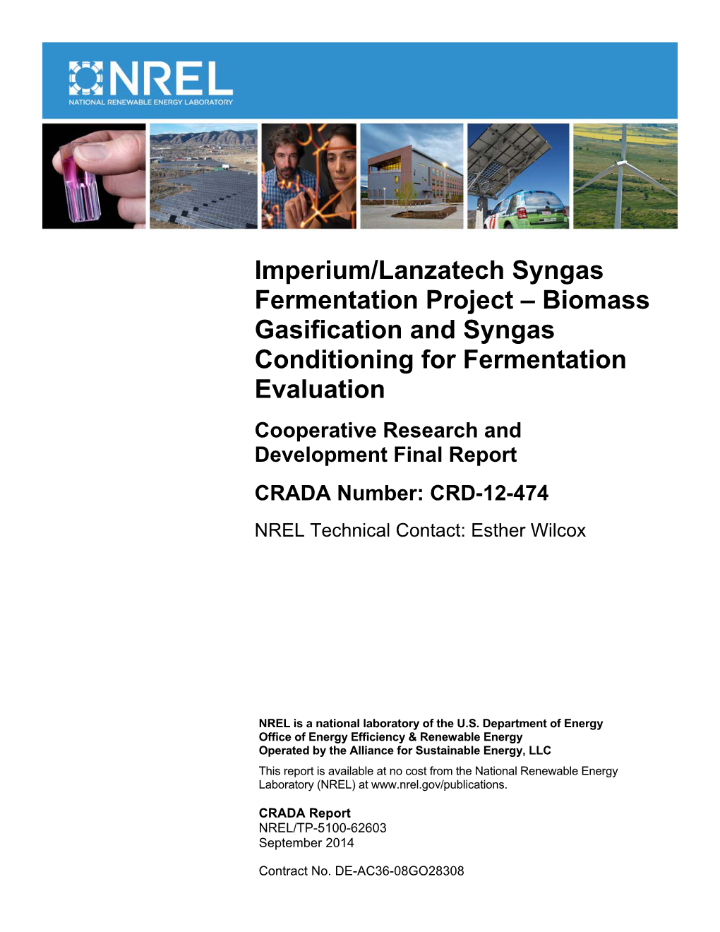 Imperium/Lanzatech Syngas Fermentation Project – Biomass