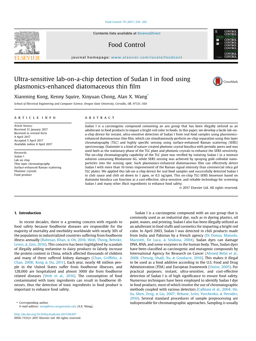 Ultra-Sensitive Lab-On-A-Chip Detection of Sudan I in Food Using Plasmonics-Enhanced Diatomaceous Thin ﬁlm