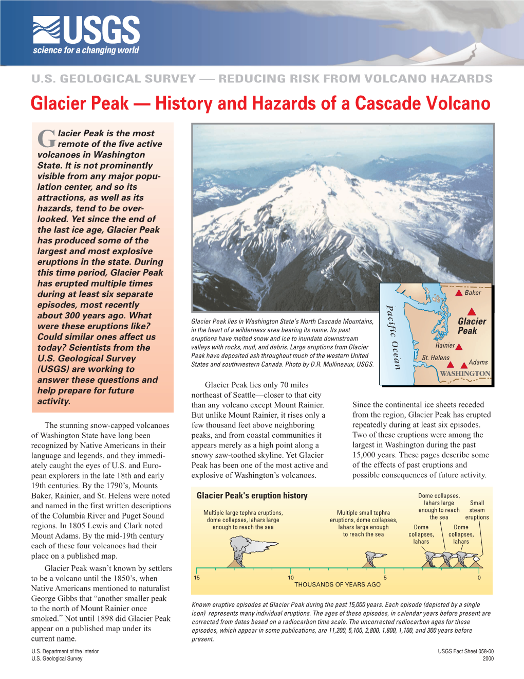 Glacier Peak — History and Hazards of a Cascade Volcano