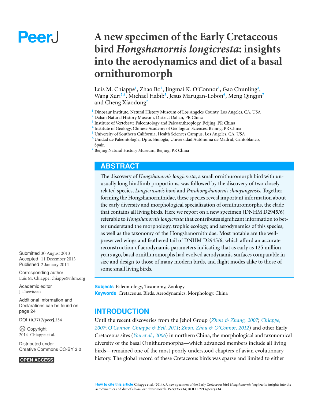 A New Specimen of the Early Cretaceous Bird Hongshanornis Longicresta: Insights Into the Aerodynamics and Diet of a Basal Ornithuromorph