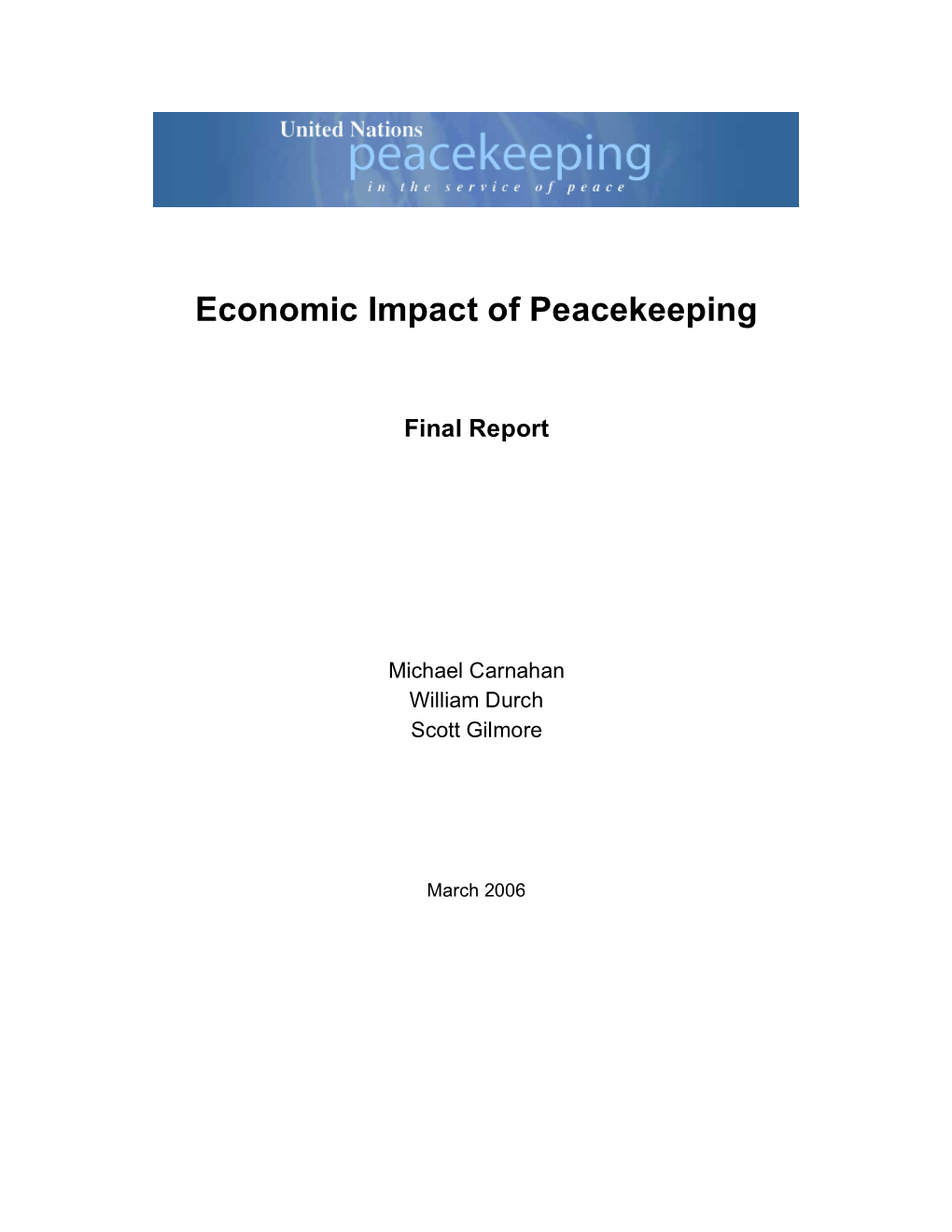 Economic Impact of Peacekeeping