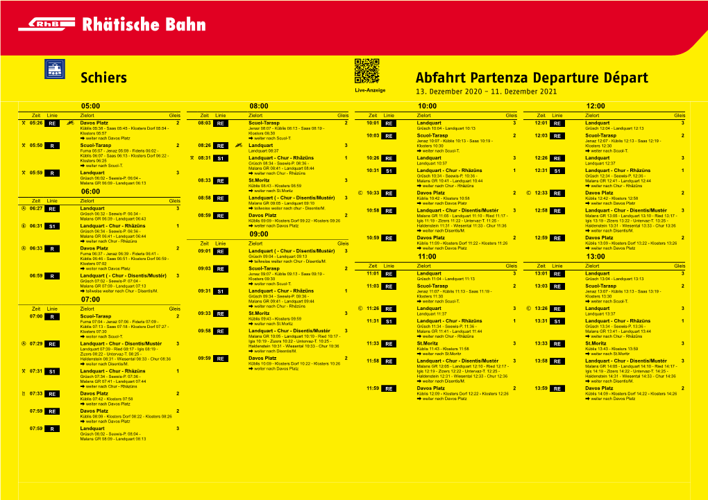 Schiers Abfahrt Partenza Departure Départ Live-Anzeige 13