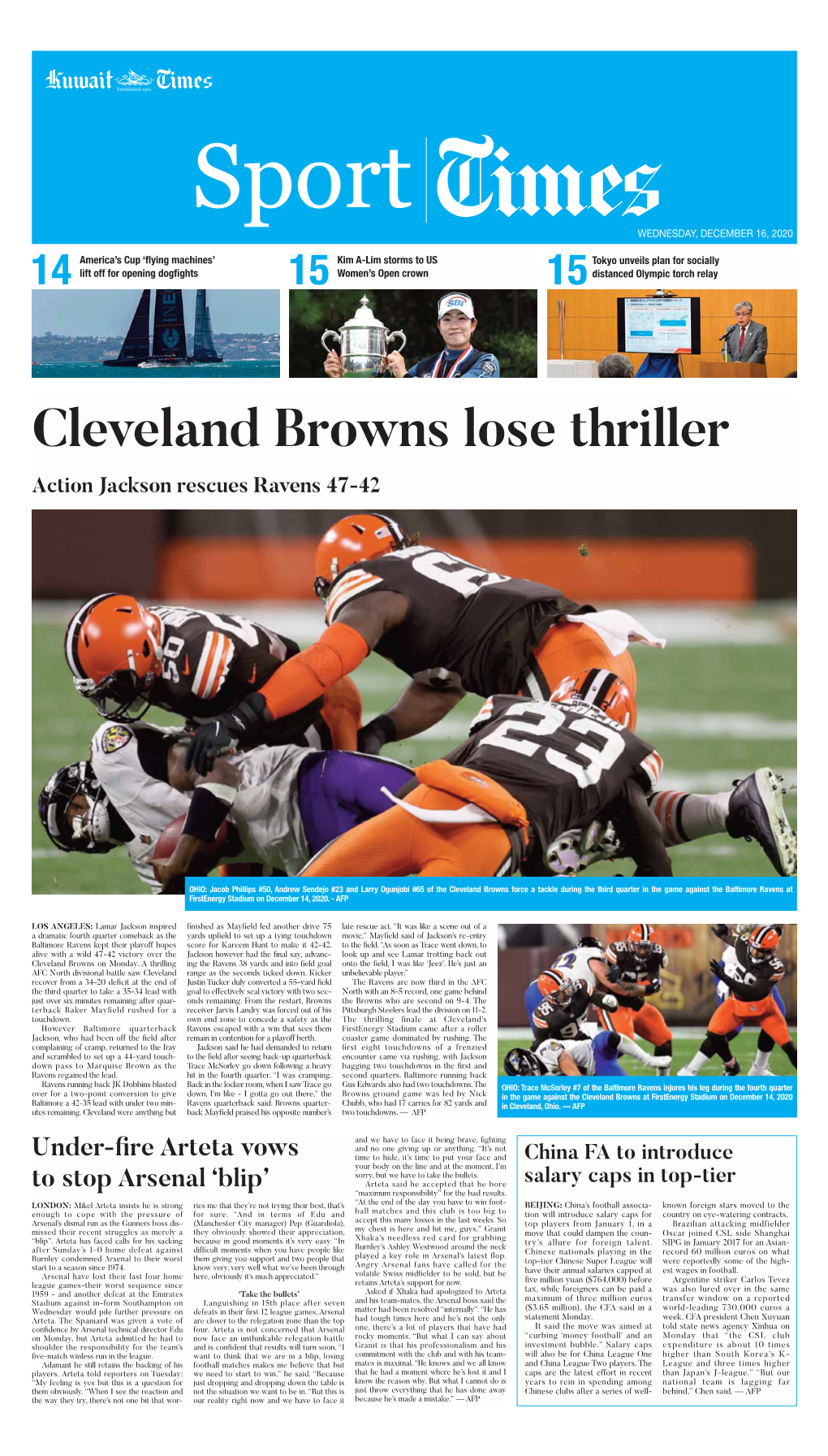Cleveland Browns Lose Thriller