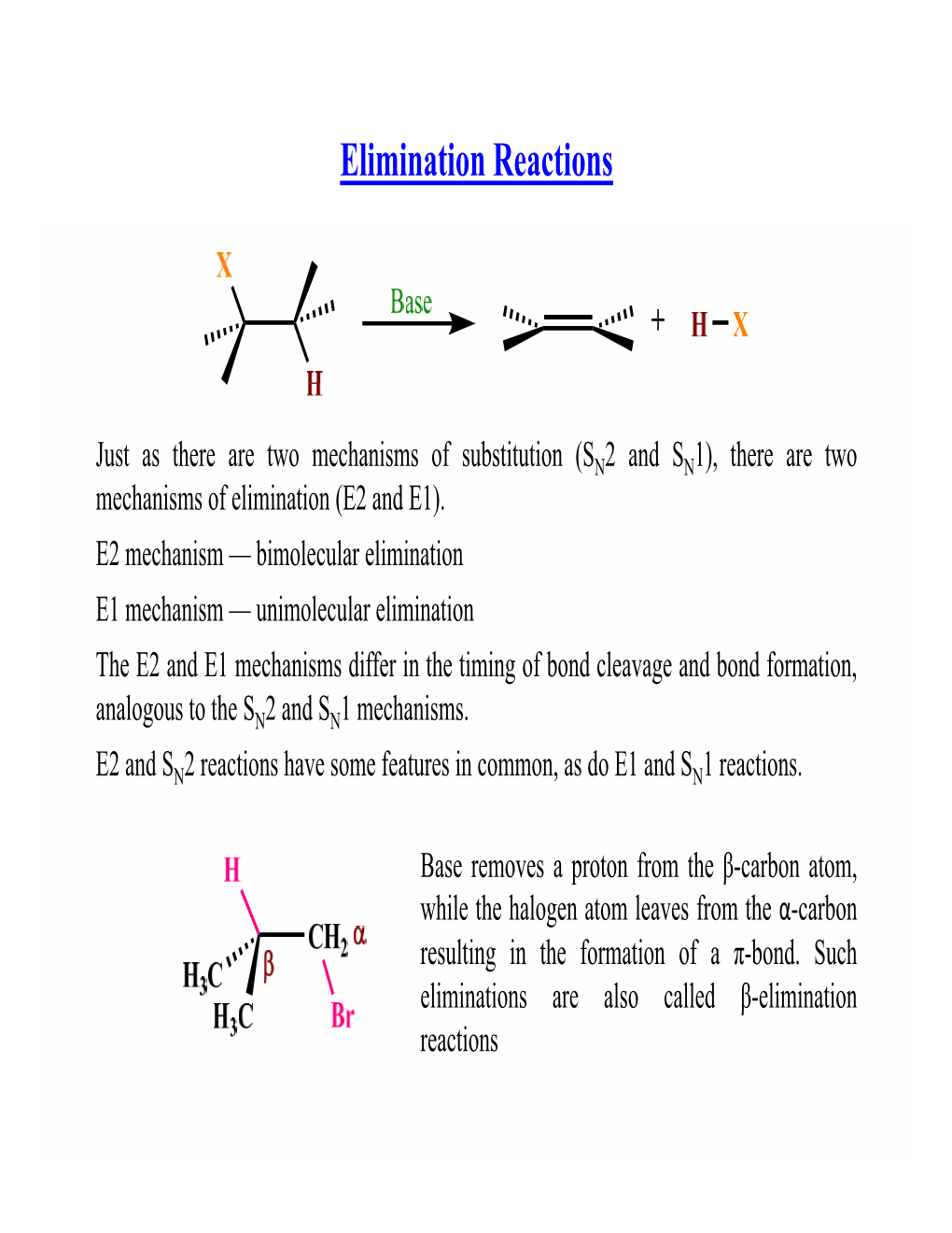 Elimination Reactions