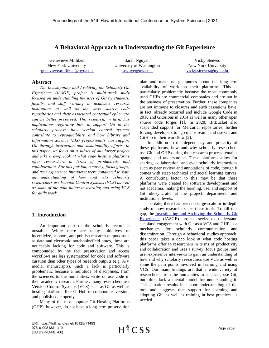 A Behavioral Approach to Understanding the Git Experience