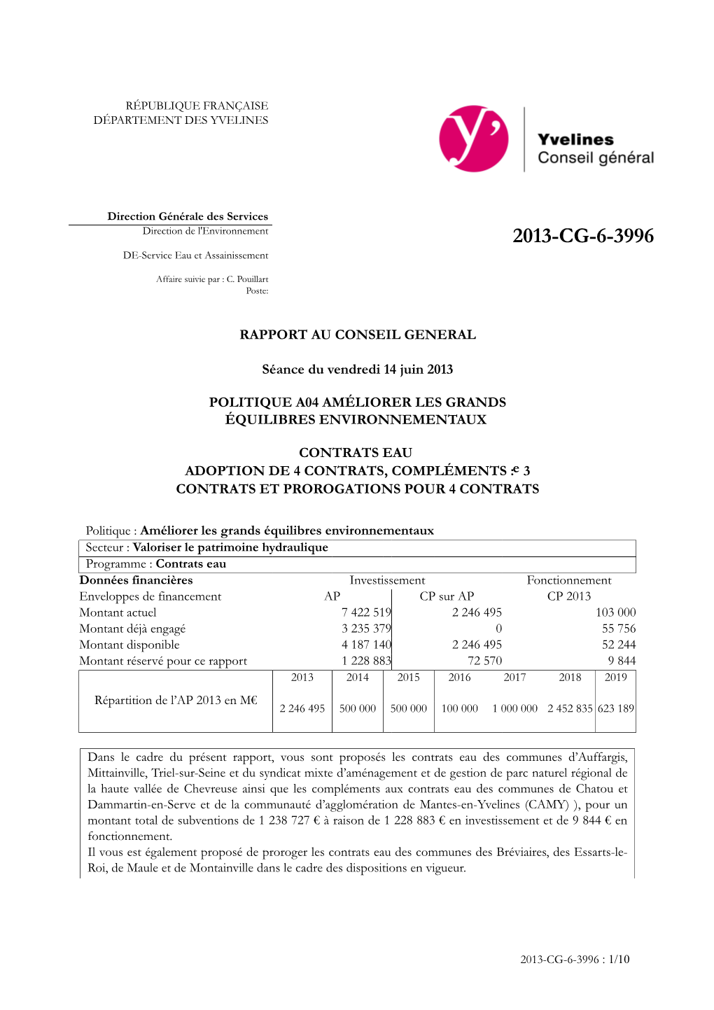 2013-CG-6-3996 DE-Service Eau Et Assainissement