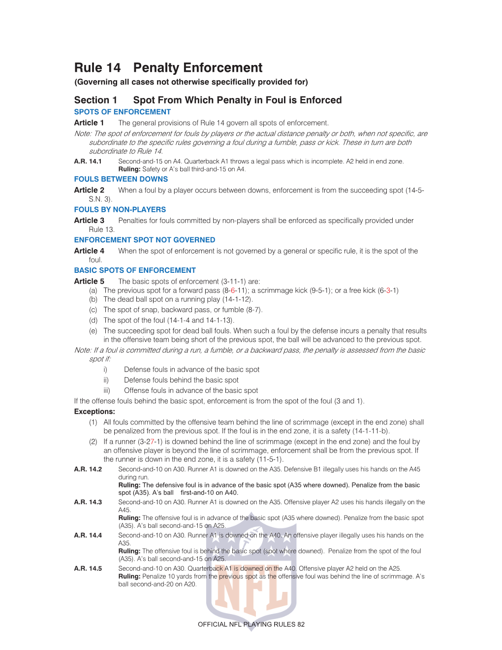 Rule 14 Penalty Enforcement