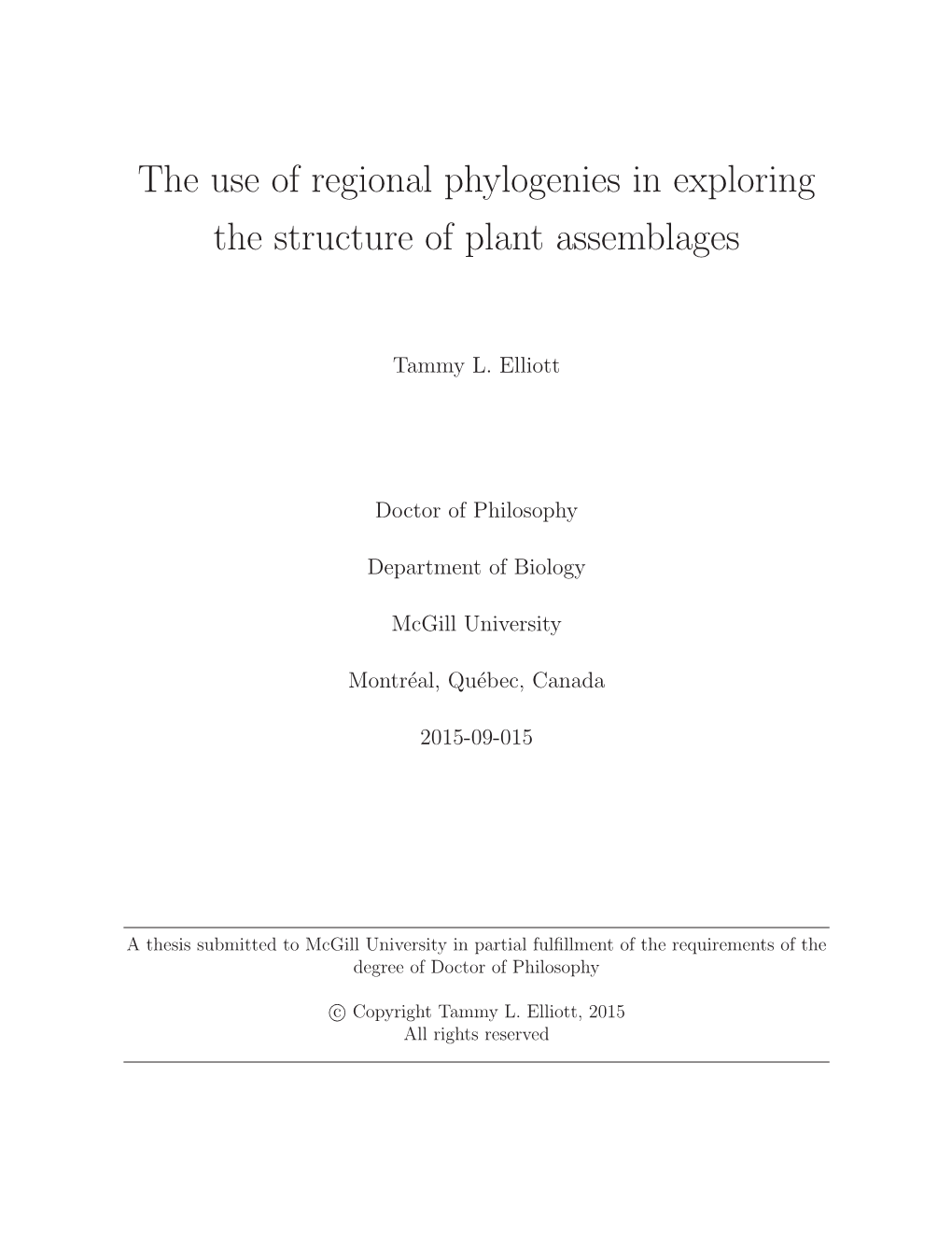 The Use of Regional Phylogenies in Exploring the Structure of Plant Assemblages