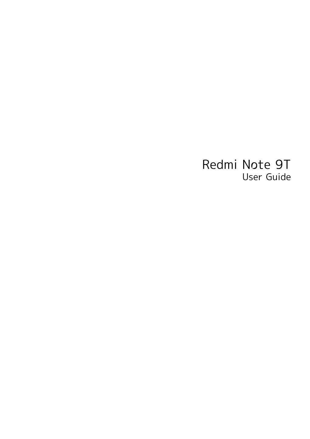 Redmi Note 9T User Guide