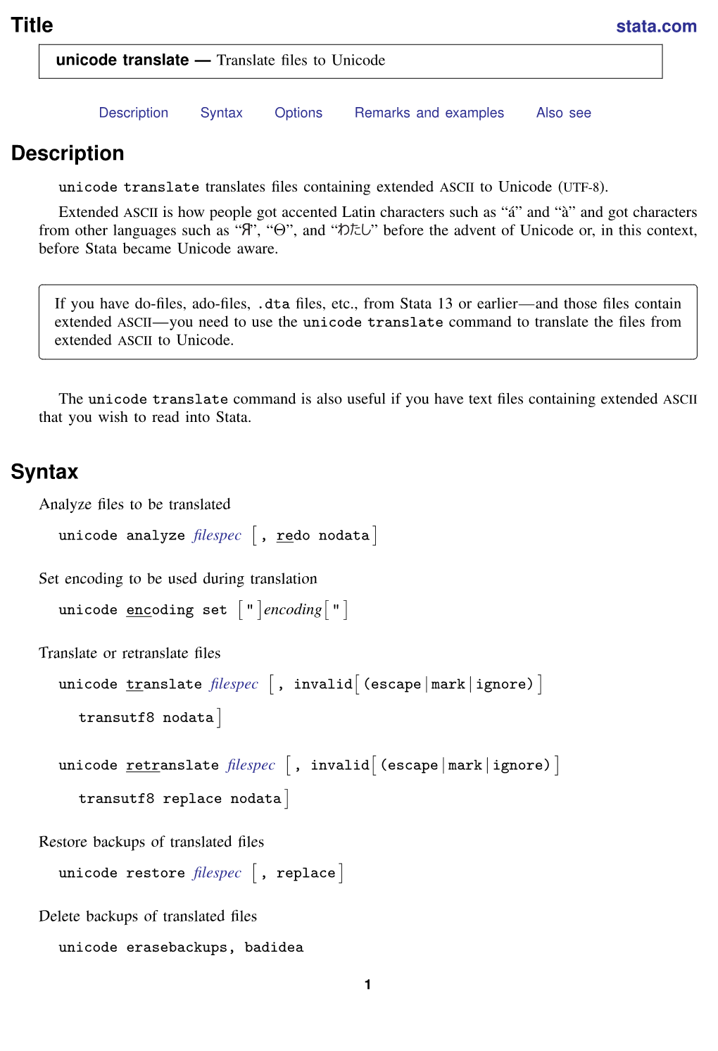 Unicode Translate — Translate ﬁles to Unicode