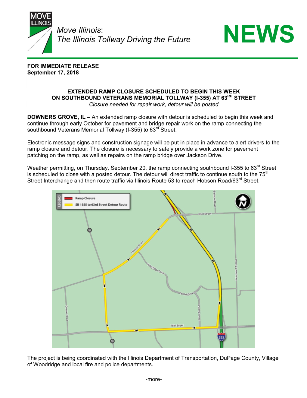 Move Illinois: the Illinois Tollway Driving the Future NEWS