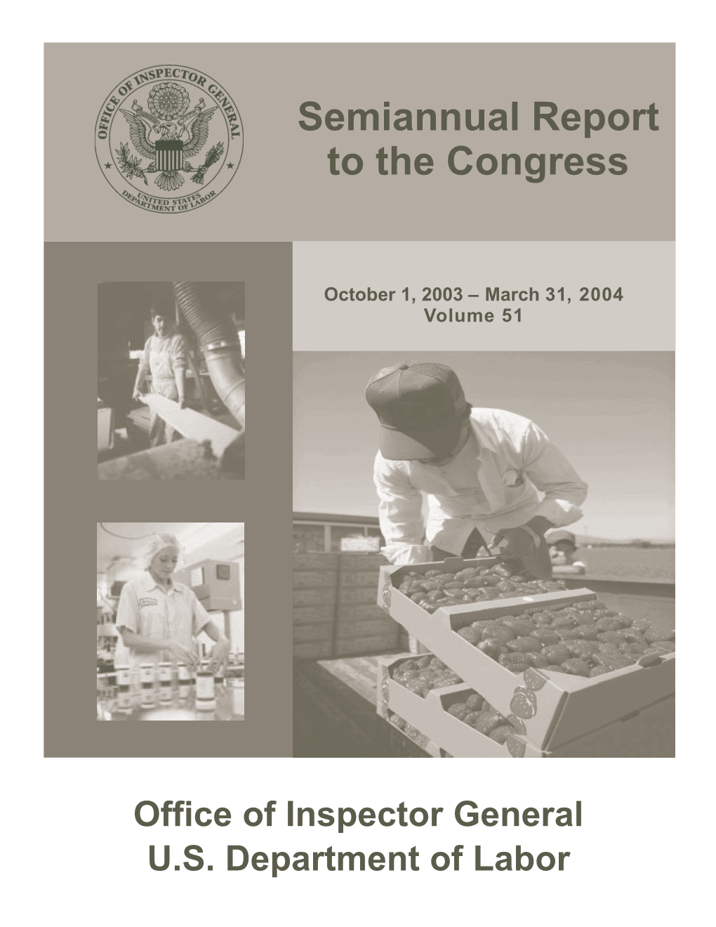 Semiannual Report to the Congress October 1, 2003