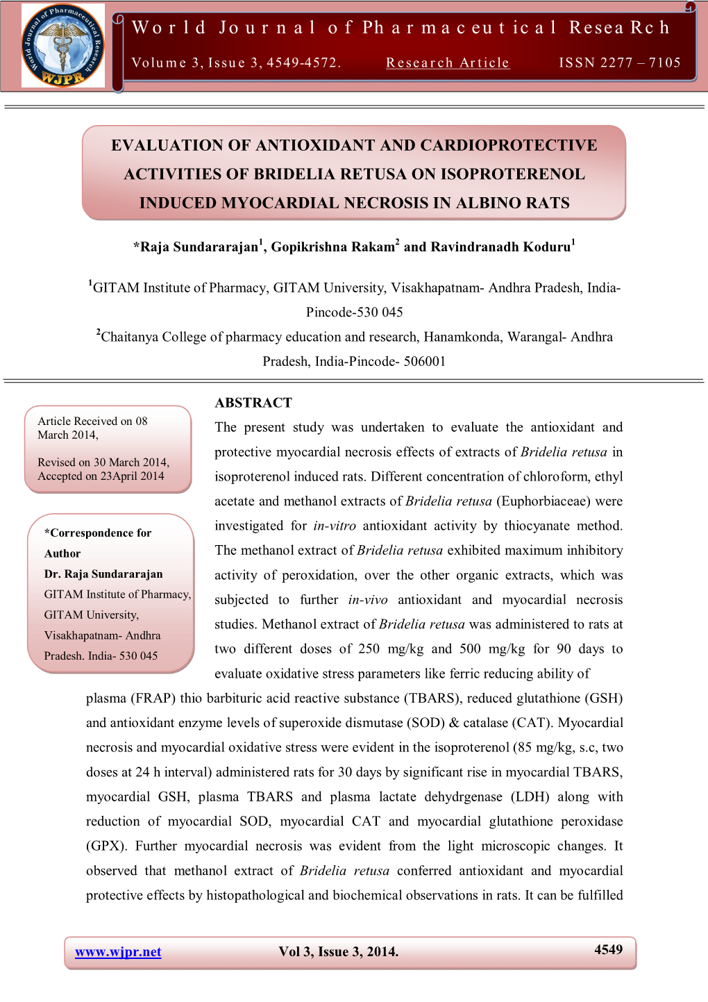 World Journal of Pharmaceutical Research S