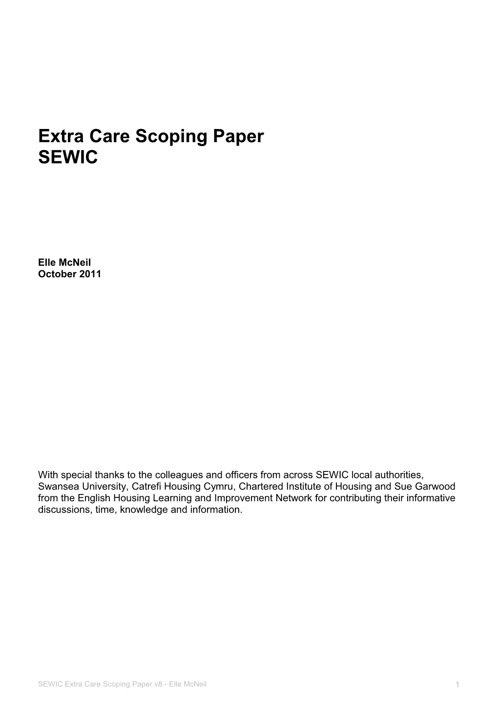 Extra Care Scoping Paper