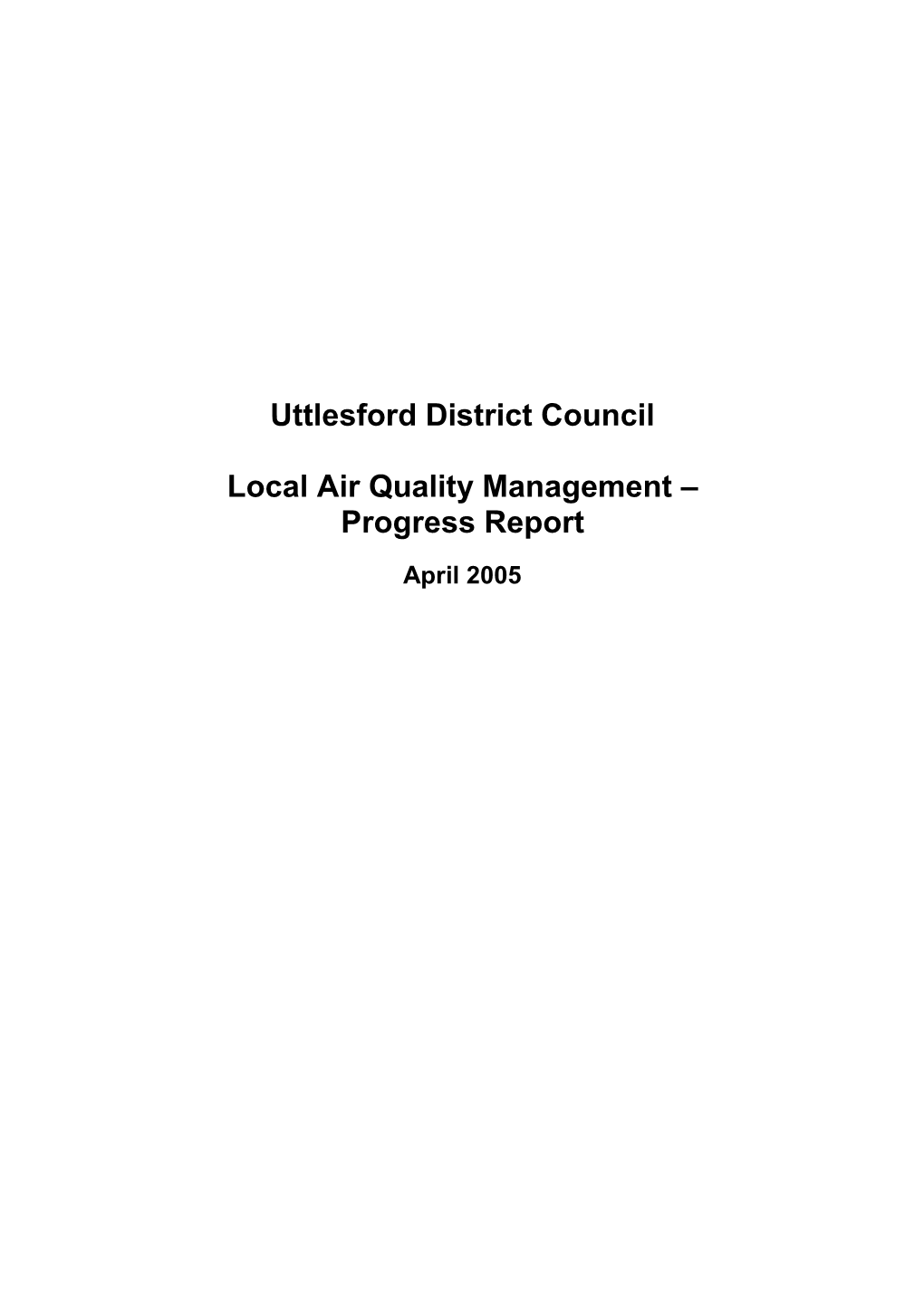 Air Quality Progress Report 2005