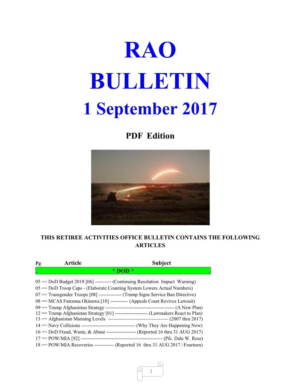 Bulletin 170901 (PDF Edition)