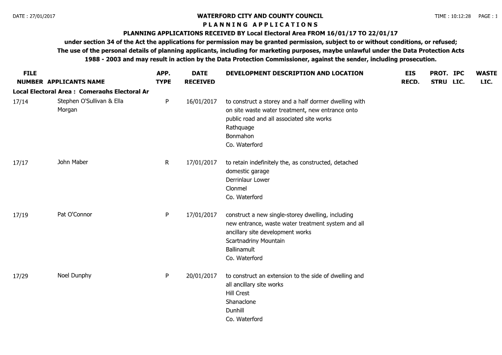 File Number Waterford City and County Council