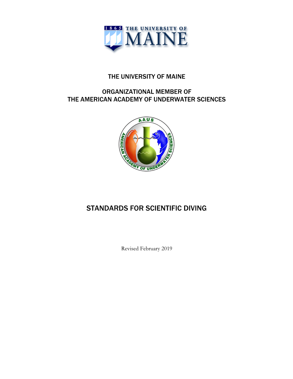 Standards for Scientific Diving Certification and Operation 0507420, 04/24/19