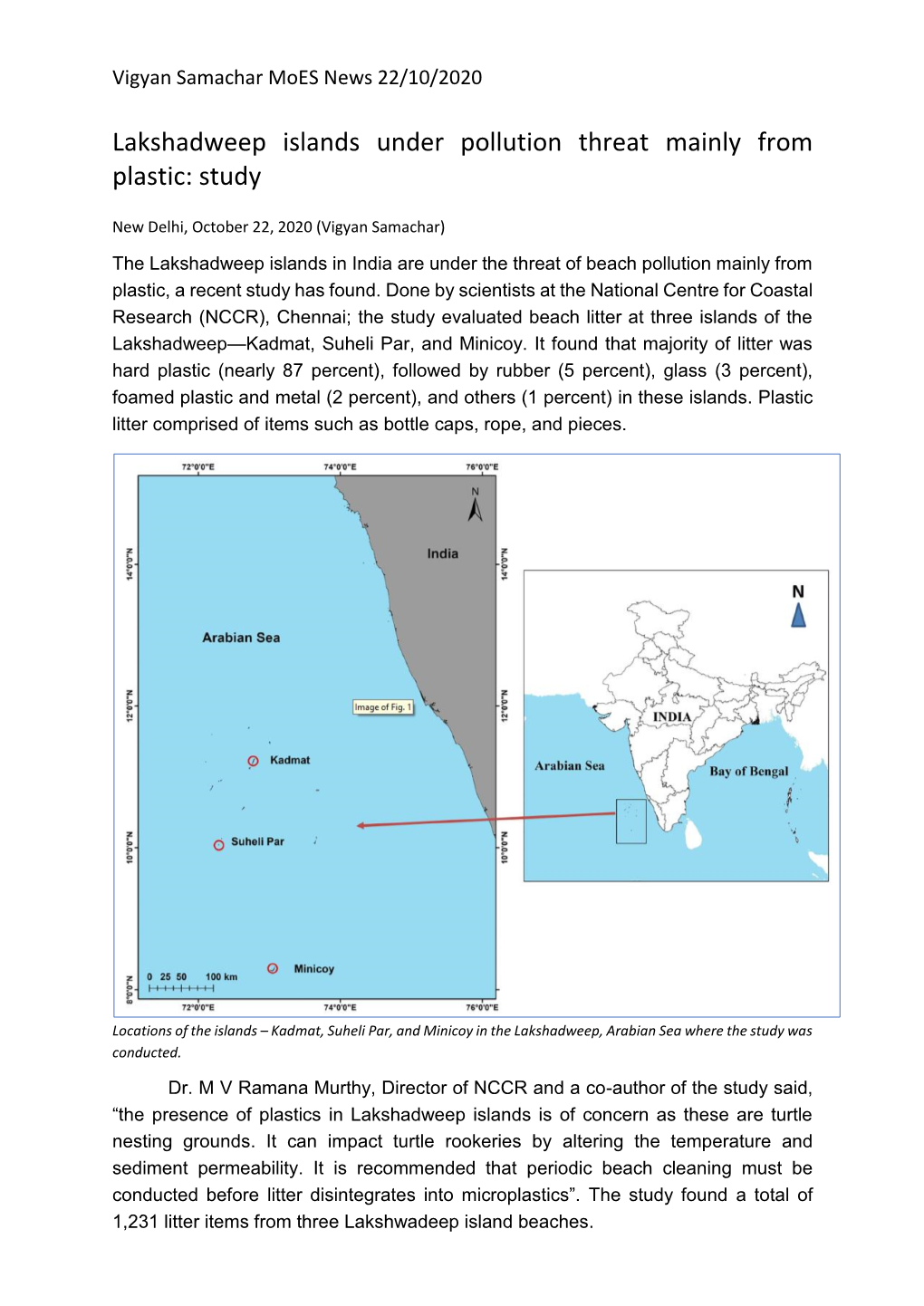 Lakshadweep Islands Under Pollution Threat Mainly from Plastic: Study