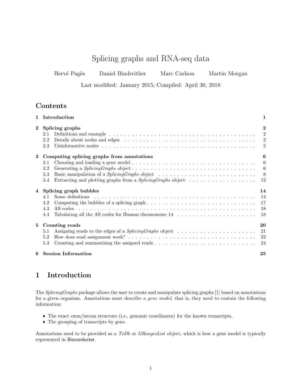 Splicing Graphs and RNA-Seq Data