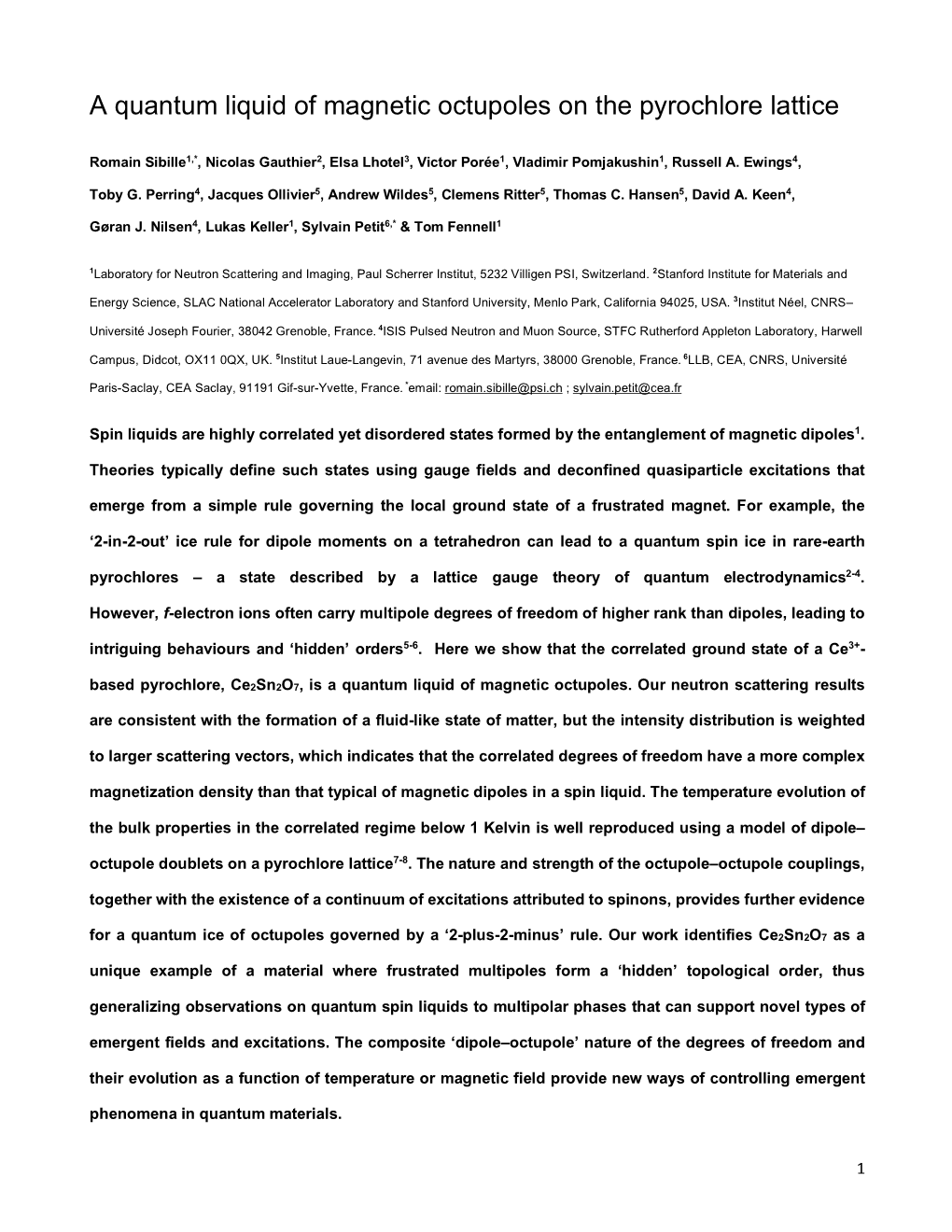 A Quantum Liquid of Magnetic Octupoles on the Pyrochlore Lattice