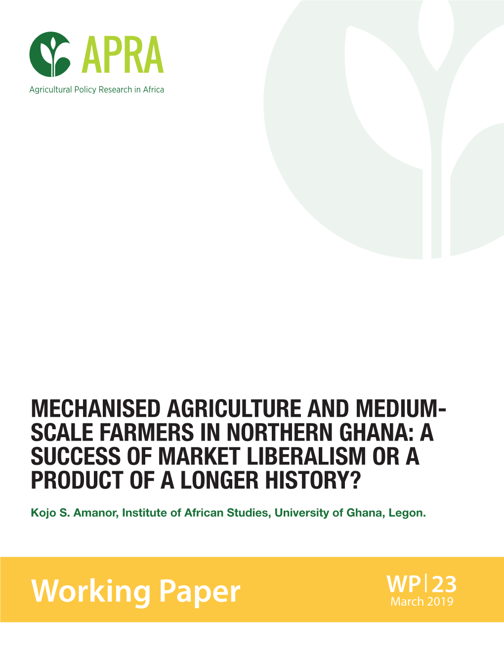 Mechanised Agriculture and Medium-Scale