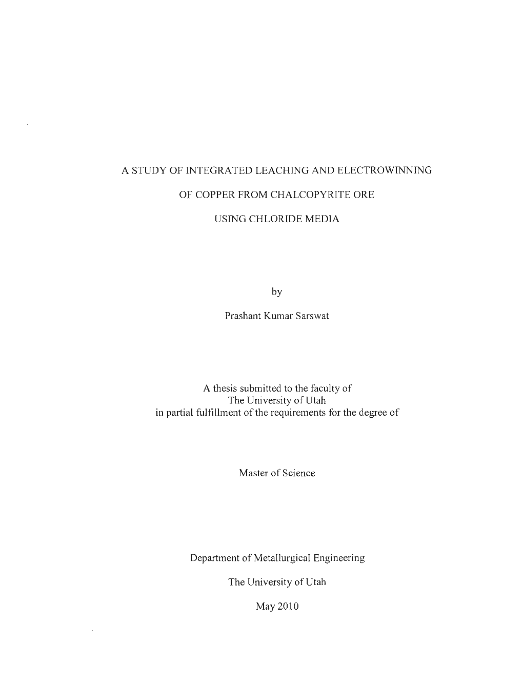 Study of Integrated Leaching and Electrowinning of Copper From