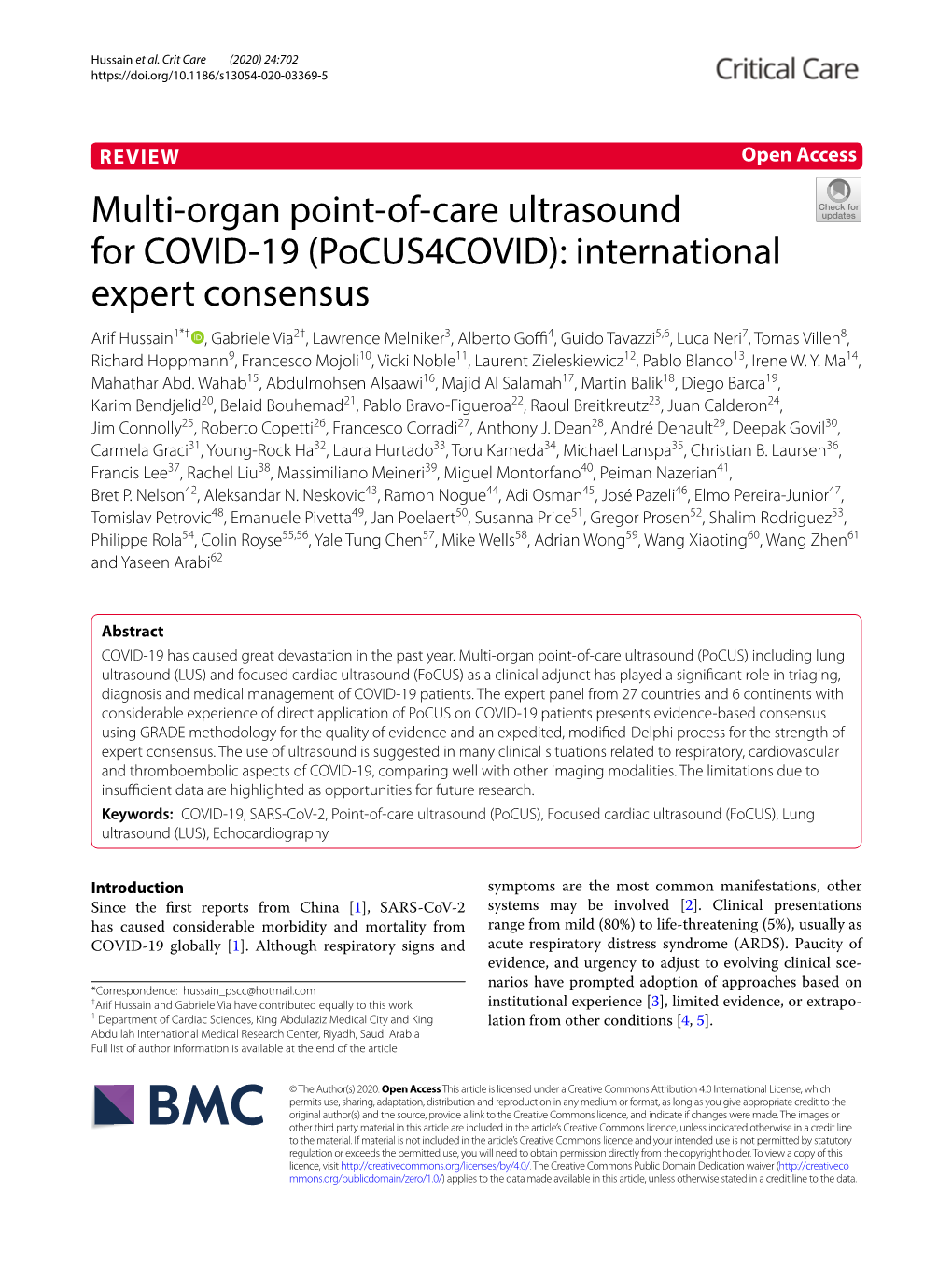 Multi-Organ Point-Of-Care Ultrasound for COVID-19